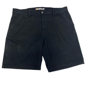 CAT Caterpillar Work Shorts Mens 40 x 10" Black Canvas Pockets Stretch